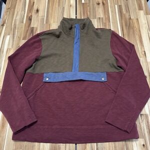 LL Bean Signature Pullover Mens L 1/2 Zip Anorak Outdoors Mock Neck Hiking Slim